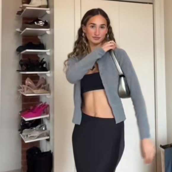 Zara grey minimalist silver bead button cardigan size small - Picture 11 of 12